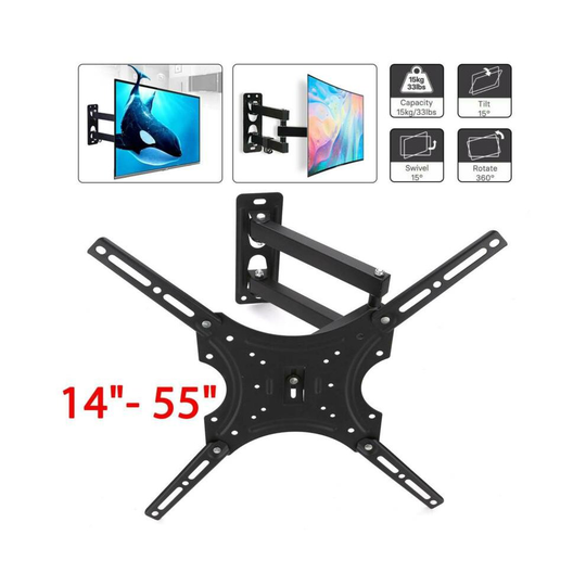 TV Wall Bracket Mount Tilt & Swivel for 17 32 40 42 46 50 52 55 Inch Monitor LCD