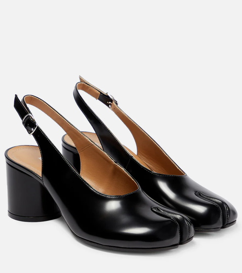 Tabi leather slingback pumps