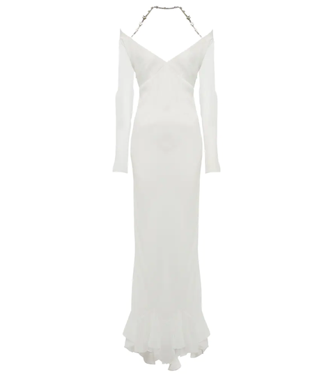 Embellished off-shoulder gown
