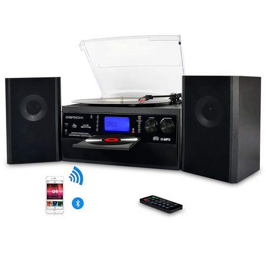 DIGITNOW Bluetooth Turntable Record Player CD Cassette Radio & Speakers