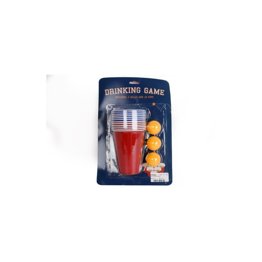 Original Adult Drinking Game Beer Pong Set 12 Red Plastic Cups 3 Ping Pong Balls