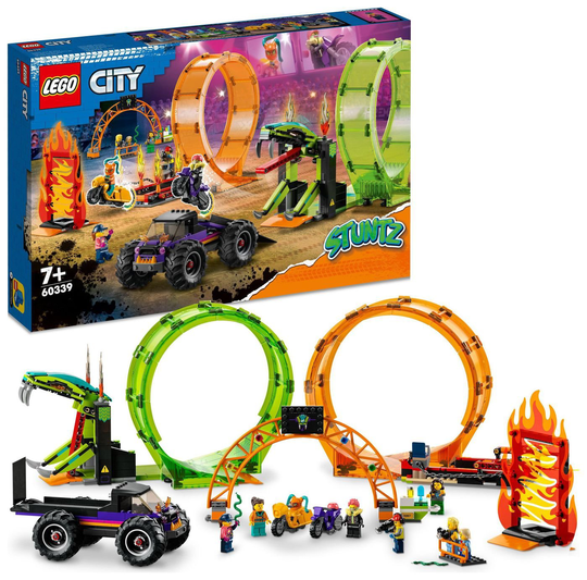 LEGO City Stuntz Double Loop Stunt Arena Motorbike Set 60339
