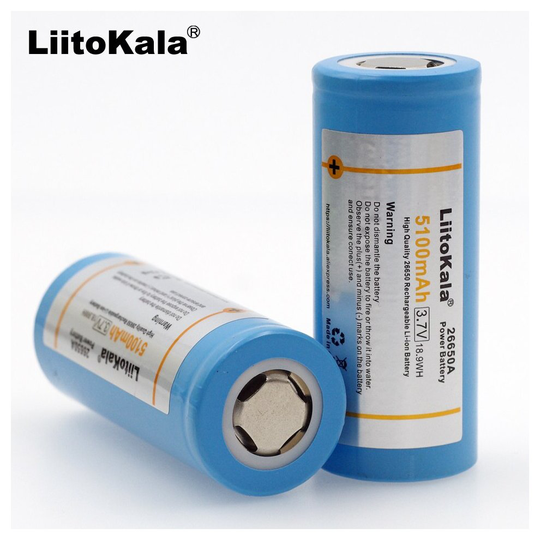 2PCS LiitoKala 26650-55A 5000mAh 26650 Li-ion 3.7v Rechargeable Batter