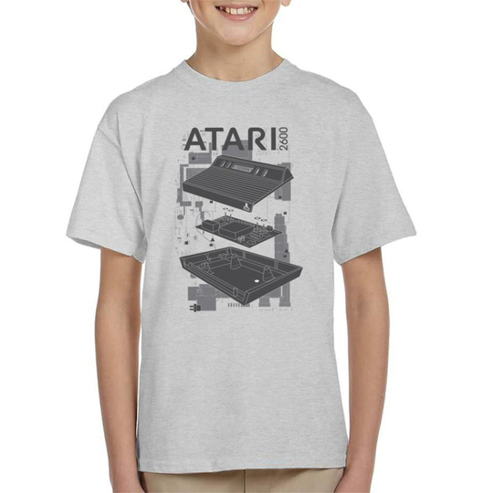 (Large (9-11 yrs)) Atari 2600 Console Schematic Kid's T-Shirt