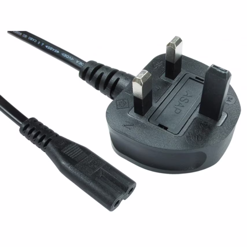 Cables Direct Cables 2M UK Plug M C7 F 8 Black Power Cable