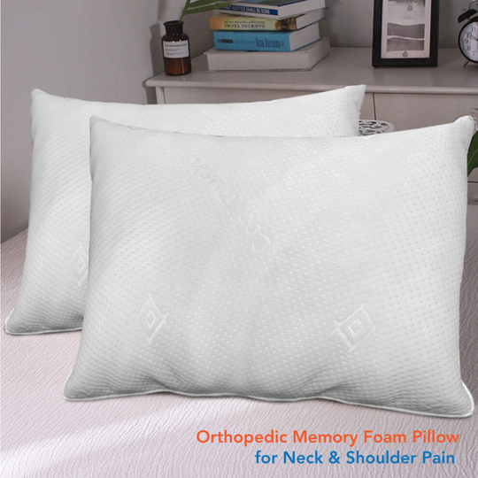 (MEMORY FOAM PILLOW, PACK OF 2) ULTRA SOFT MEMORY FOAM BOUNCE BACK STRIPE PILLOWS