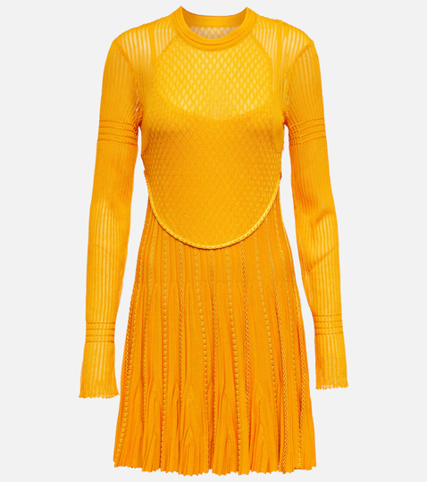 Pleated knit minidress