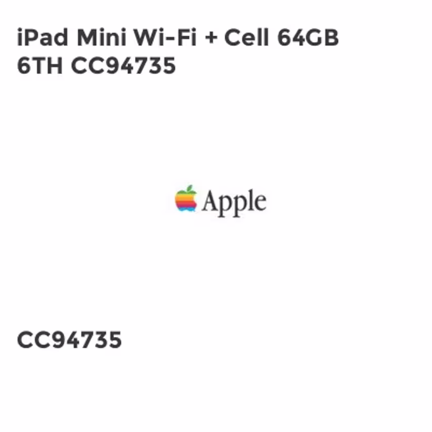 Apple iPad Mini Wi-Fi + Cell 64GB 6TH CC94735
