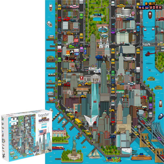 bopster 8-bit Pixel Jigsaw Puzzle NEW YORK - 1000 Piece