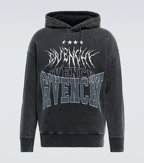 Logo embroidered cotton hoodie