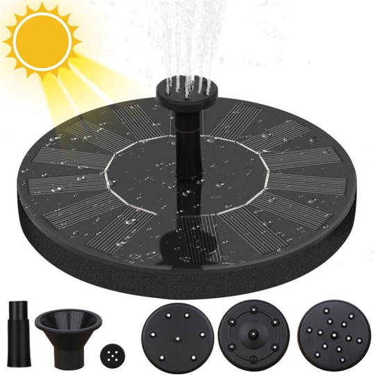 Solar Powered Fountain Water Pump Night Floating Outdoor Garden Bird Bath Kit