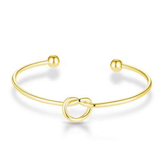 Gold Plated Love Knot Cuff Bangle