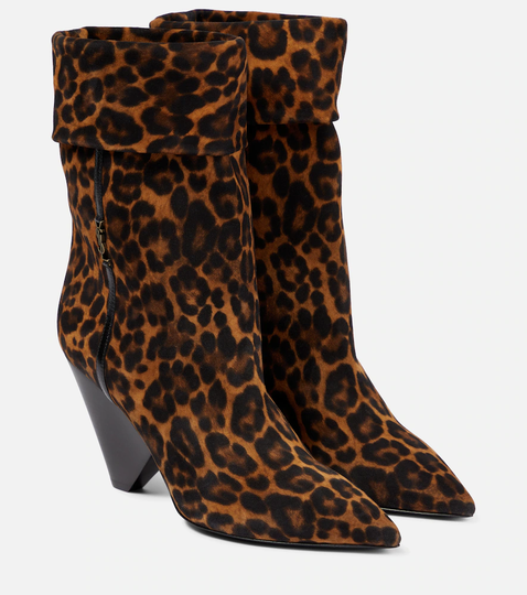 Niki leopard-print suede boots