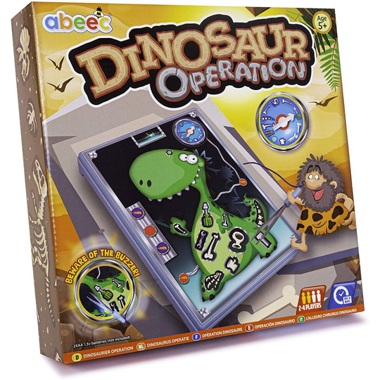 abeec Dinosaur Operation - Dinosaur Operation Game for Boys - Board Game for Kids 6+ - Dinosaur Toy for Boys - Remove the Body Parts or Face