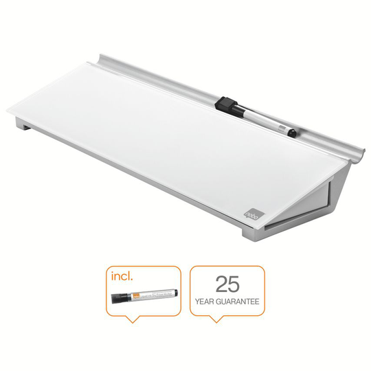 Nobo Nobo Desktop Whiteboard Pad Glass Non Magnetic 458x154mm Brilliant White 19