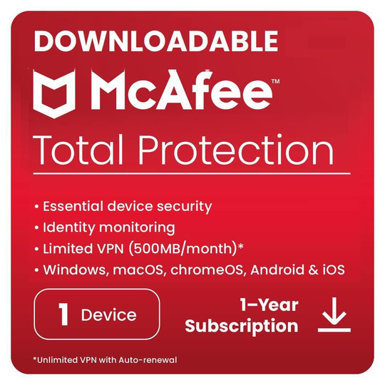 McAfee Total Protection 1 Year, 1 Device Digital Download