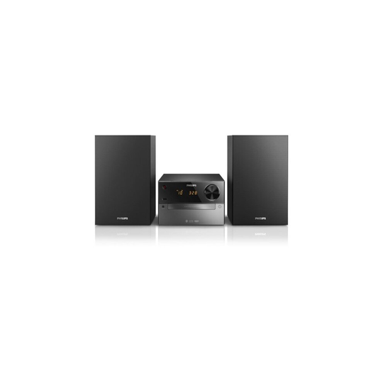 Philips BTM2310 Mini Stereo System with Bluetooth (CD, MP3, USB for Charging, UKW, 15 Watt) - Black