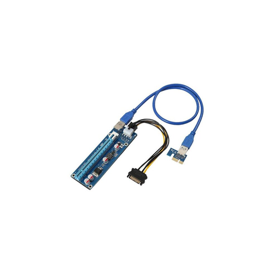 1X PCI-E Express 1x to 16x Extender Riser Card With SATA Power Cable