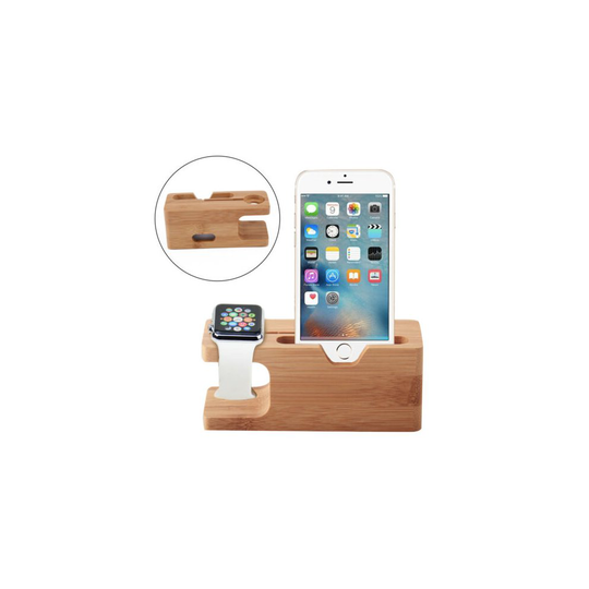 Bamboo Charging Dock Station Charger Holder Stand For iWatch Apple Wa