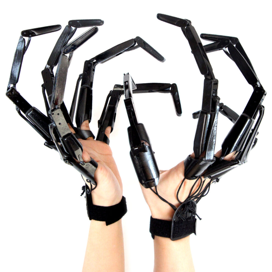 (black-2pcs) Halloween Articulated Fingers Realistic Flexible Skeleton Skull Hand Fingers Fake Hand Model Halloween Theme Cosplay Gear 3D Printed Join