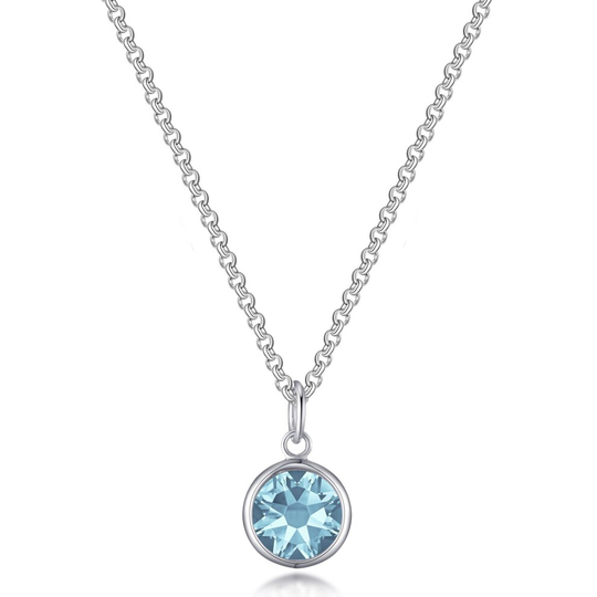 Light Blue Crystal Necklace Created with Swarovski Crystals