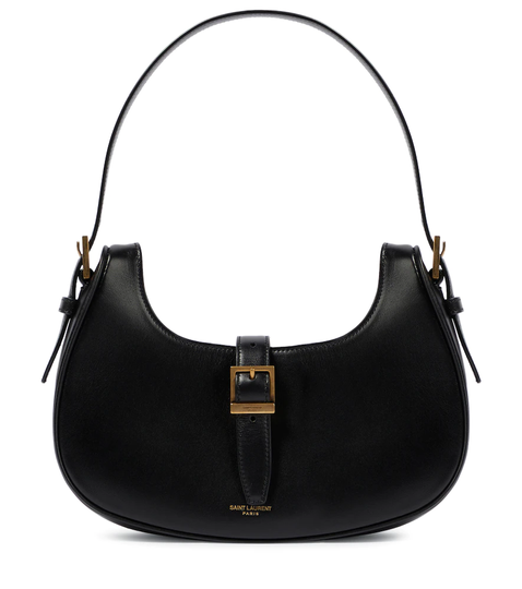 Fermoir leather shoulder bag