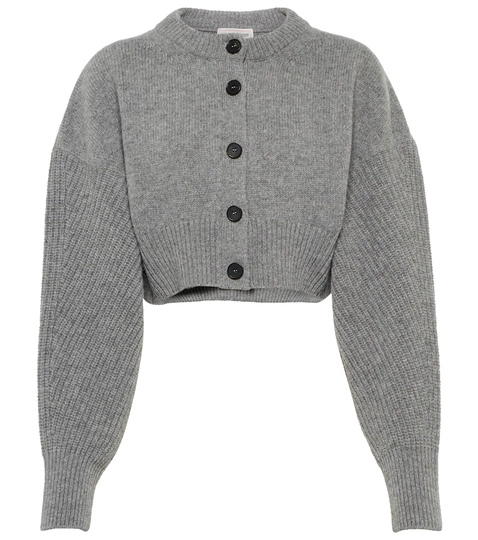Cropped wool cardigan