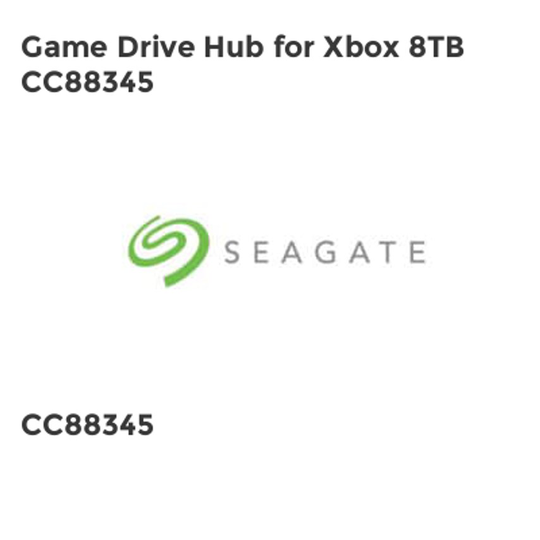 Seagate Game Drive Hub for Xbox 8TB CC88345
