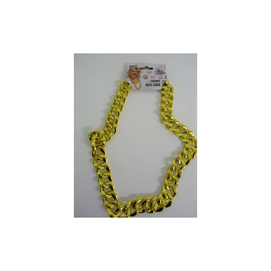 Gold Chunky Pimp Necklace - chunky gold necklace chain smiffys big fancy dress gangster