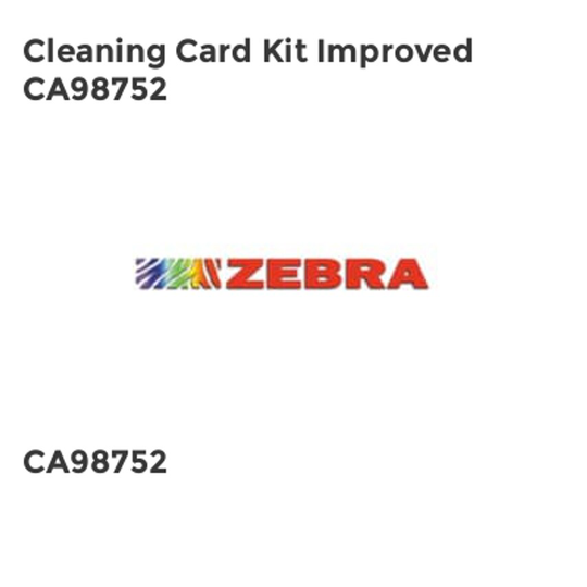 Zebra Cleaning Card Kit Improved CA98752- you get 8