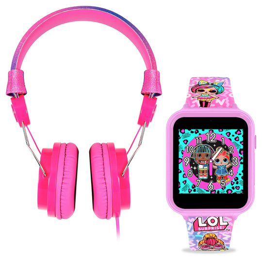 LOL Surprise Kids Purple Smart Watch Headphones Gift Set