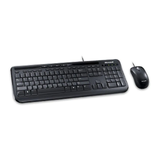 Microsoft Desktop Wired Desktop 600 USB Engbrit Black