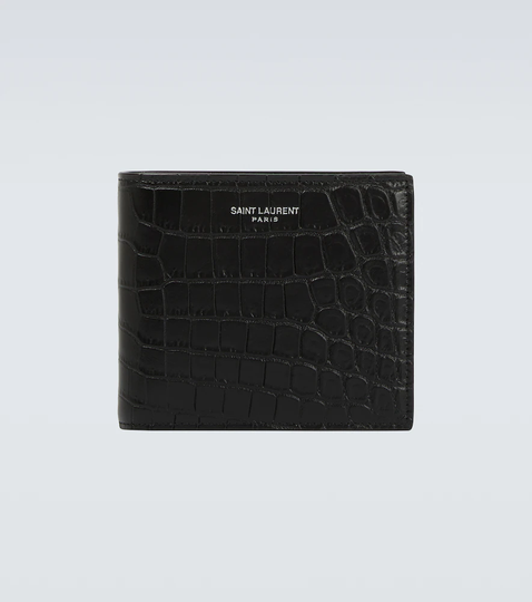 East/West embossed leather wallet