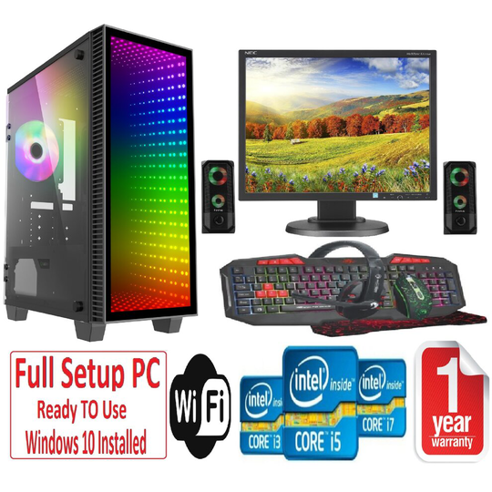 Fast GAMING PC Bundle - i5 16GB RAM 1TB GTX1050TI 4GB - Lighting Speakers - ABYSS MINI