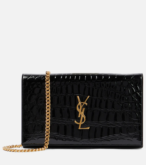 Katie Mini patent leather wallet on chain