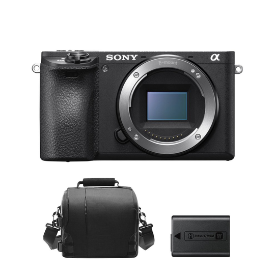 SONY A6500 Body Black + camera Bag + NP-FW50 Battery