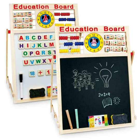 Kids Easel -Wooden Blackboard Whiteboard Childrens Drawing Art Board