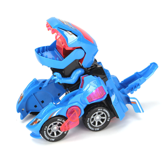 (Blue) Toys With Light Sound Boys Gift LED Car T-Rex