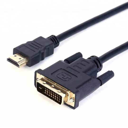 (1m, ) Gold Plated DVI 24+1 Skart Male to HDMI Cable Lead - 1m / 1.8m / 3m / 5m