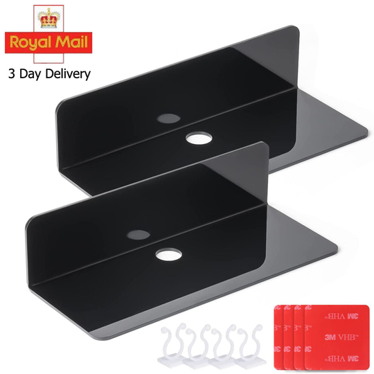 Acrylic Floating Shelves Display Ledge, 2X Wall Mounted Storage Shelf