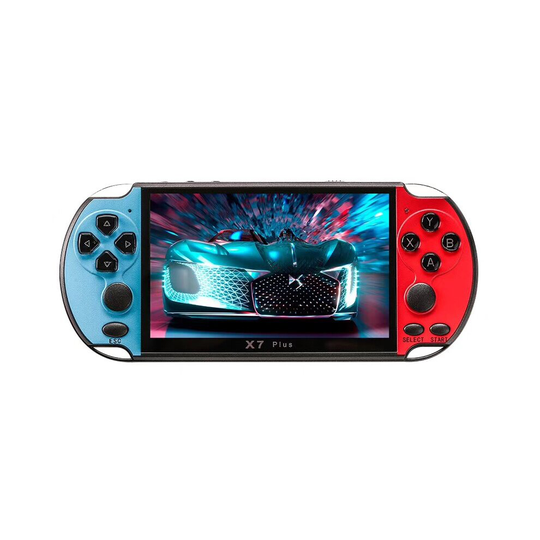 (Red+Blue) X7 Plus Retro PSP Video Game Console Kids Gift