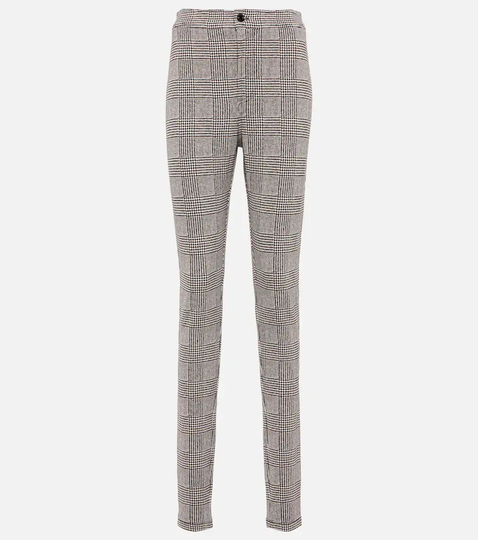 Checked high-rise skinny pants