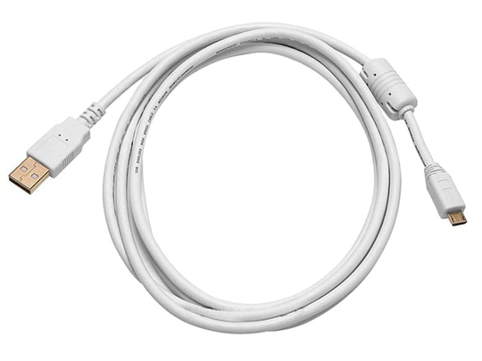 USB-A to Micro B 2.0 Cable | 5-Pin | 28/24AWG | Gold Plated - White 4,5 m (15 ft)