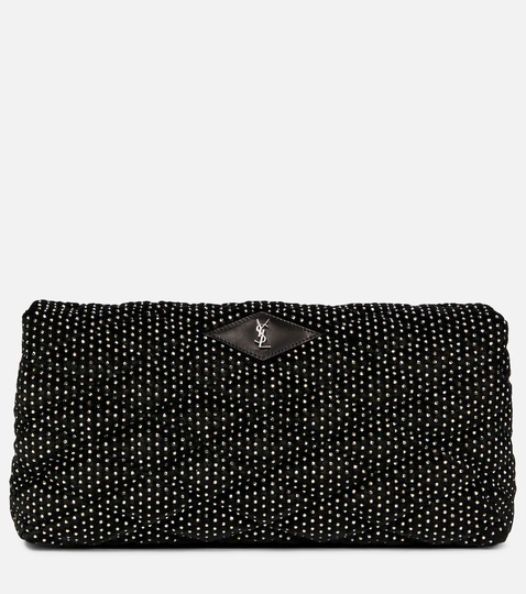 Sade Large embellished velvet clutch