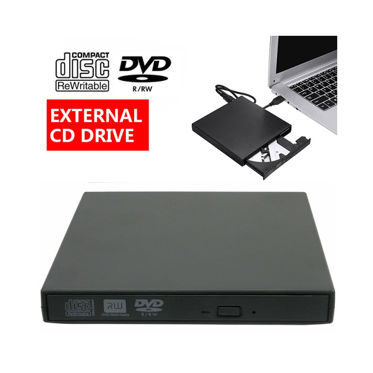 USB External DVD CD RW Disc Burner Combo Drive Reader For PC Laptop