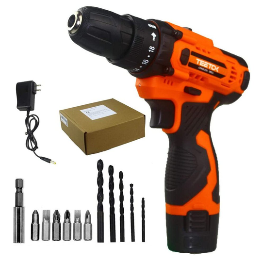 (1xScrewdriver Drill set with 1 battery ) Cordless Combi Drill Driver Screwdriver w/ Battery
