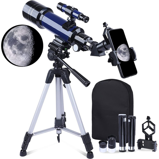 Telescope for Astronomy Adults, 400/70mm FMC Optical Refractor Telescope for Kids Beginners, Portable Travel Telescope with...