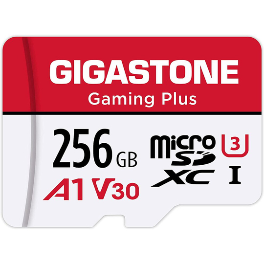 Gigastone 256GB Micro SD Card, Gaming Plus, MicroSDXC Memory Card for Nintendo-Switch, 100MB/s,4K Video Recording,Action Camera,Wyze,GoPro,Dash Cam