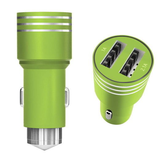 Arc Premier Group USB 2 In 1 Car Charger With Emergency Glass Breaker Hammer