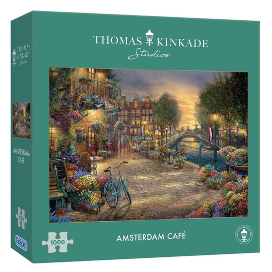 Gibsons 1000 Piece Kinkade Amsterdam Cafe Jigsaw Puzzle